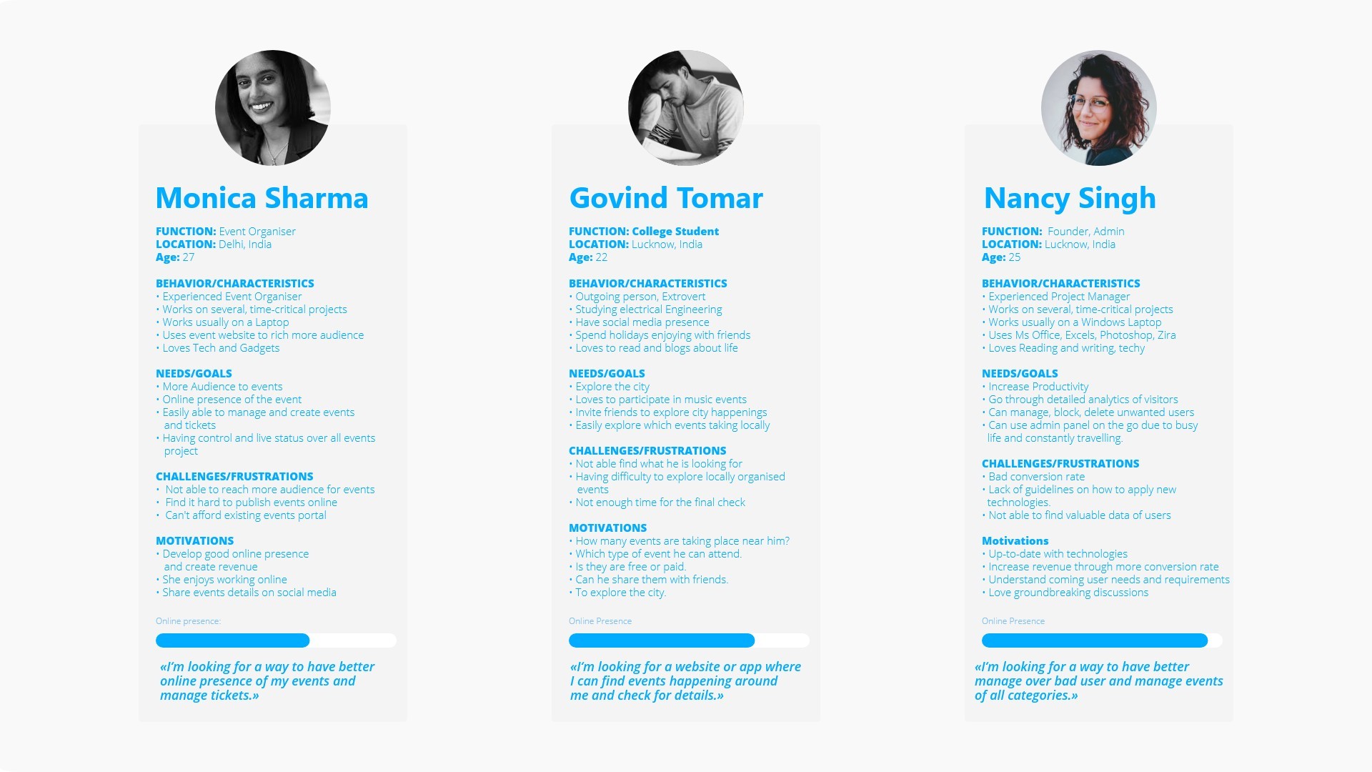 user personas for event