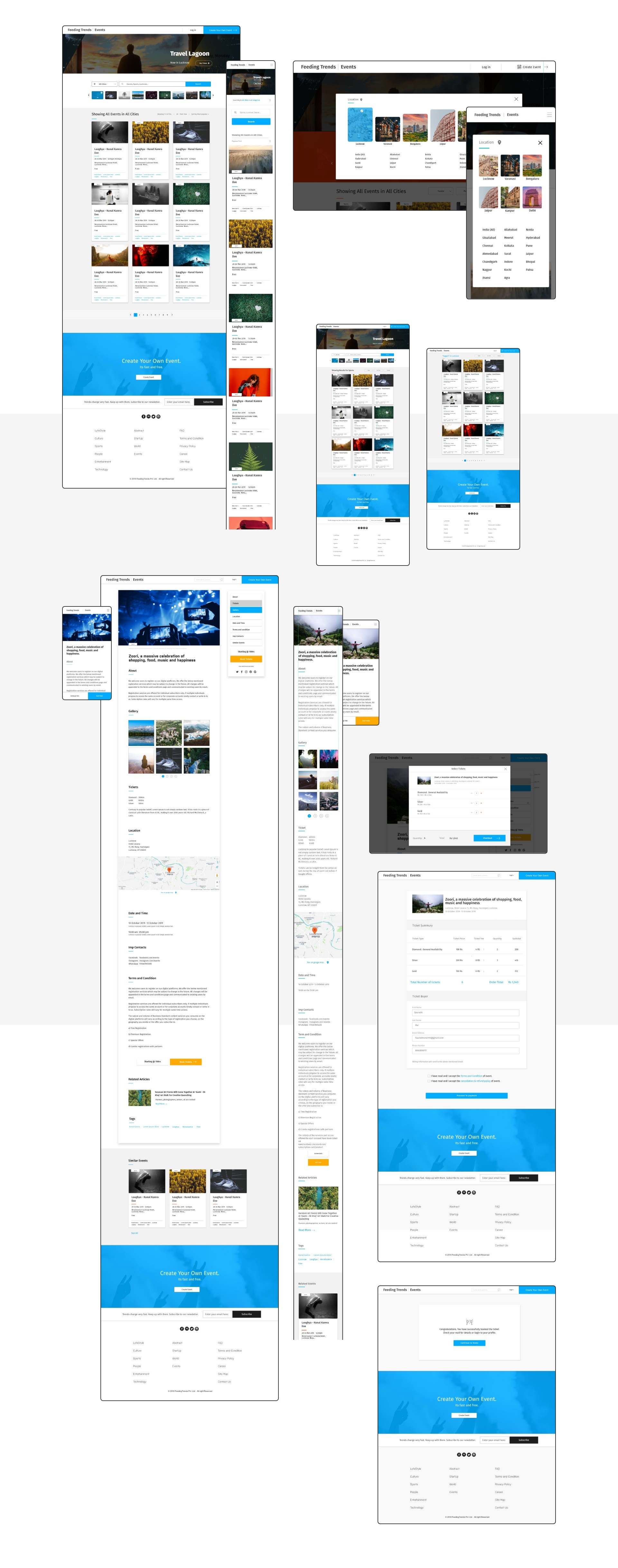 event attendees website web page design