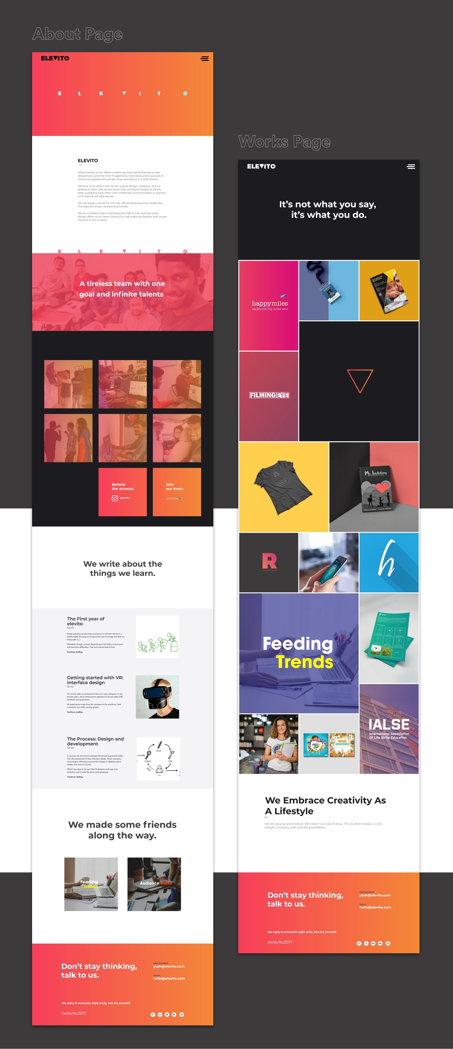 elevito website design